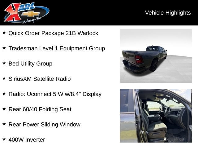 2025 RAM 1500 Warlock Crew Cab 4x4 5'7" Box