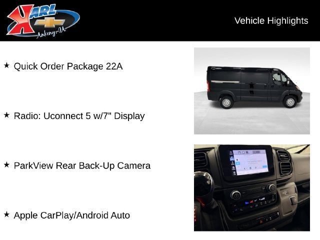 2023 RAM ProMaster 1500 Cargo Van Low Roof 136" WB