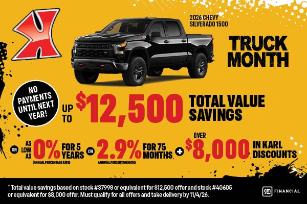 Get up to $12,500 off Silverado 1500 at Karl Chevrolet Ankeny